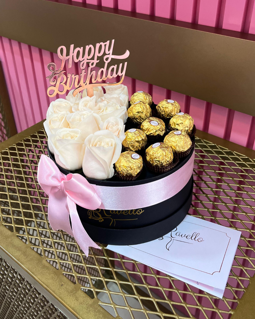 Box with 12 Roses and 9 Ferrero Rocher