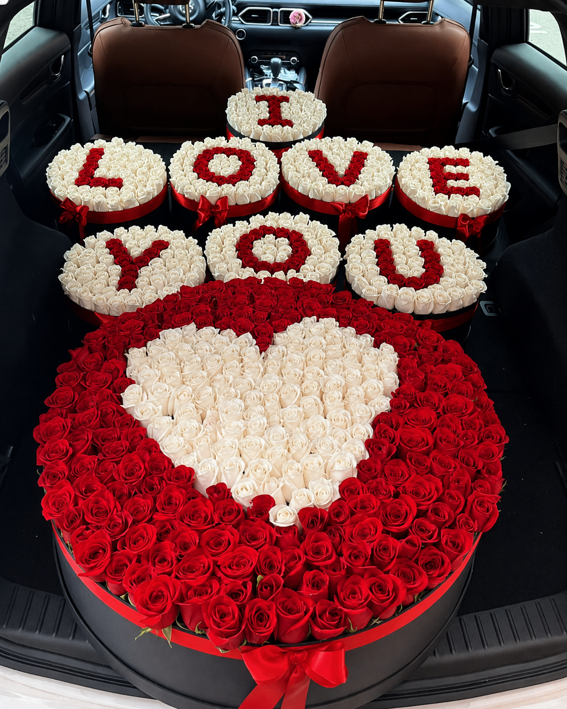 I Love U con Caja de 250 Rosas