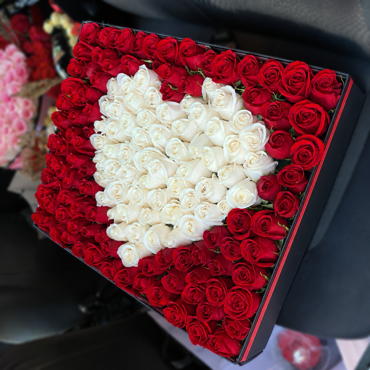 Caja Gigante con Corazón en Rosas