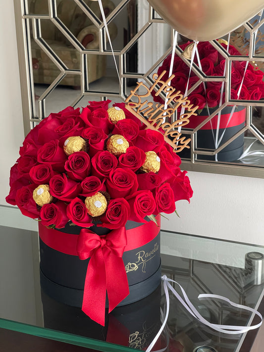 Pompon de Rosas con Ferrero