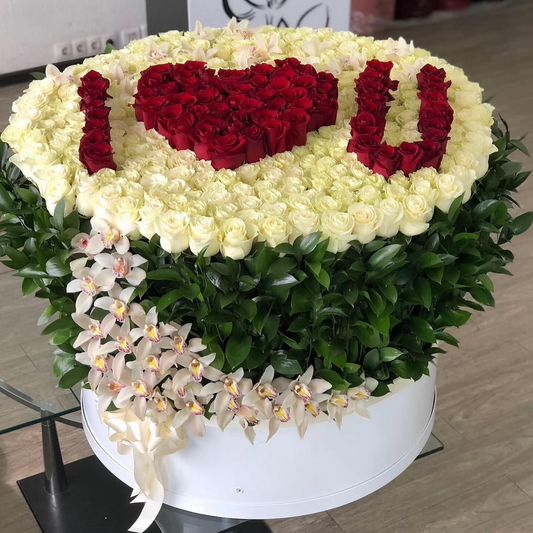 I Love U Gigante con Orquídeas