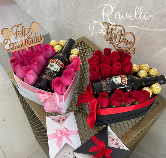 Caja Corazón con Baileys y Ferrero